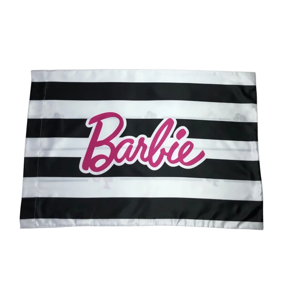 Barbie Barbicore Black & White Stripped Beauty Silky Satin Standard Pillowcase
